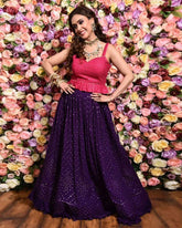 Purple Gajari Georgette Party Wear Lehenga Choli